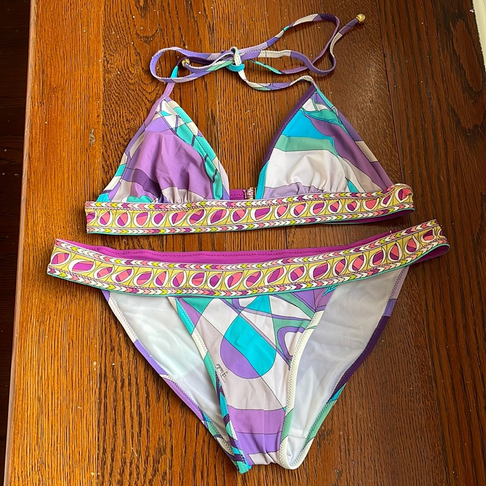 Emilio Pucci Purple and Teal Bikini